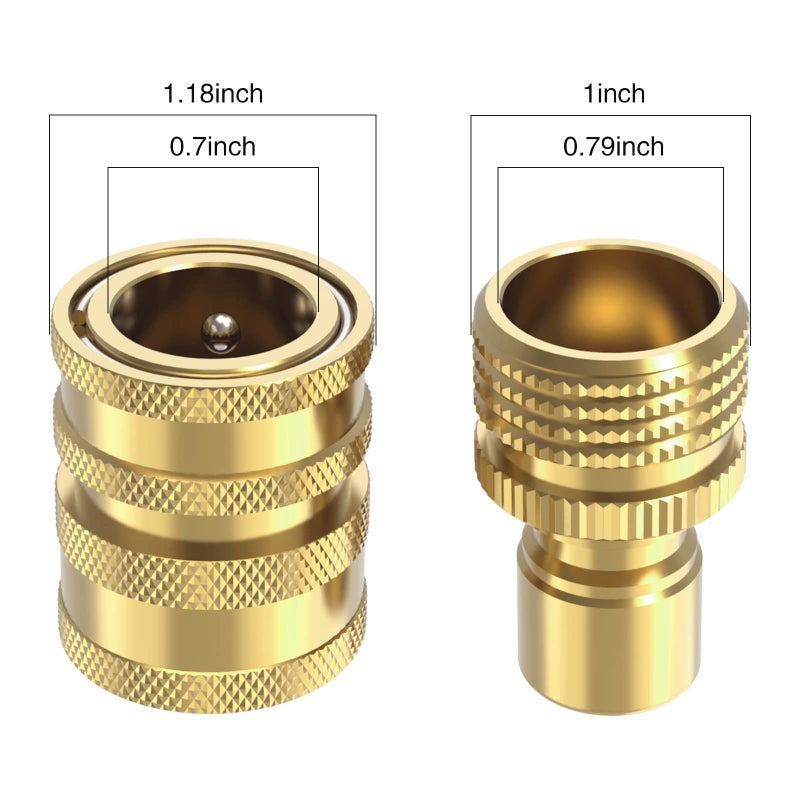Twinkle Star Heavy Duty 3/4 Garden Hose Quick Connect Fittings, Water Lock Splitter, Sink Spigot Connectors, No Leak Connection, 2 Adapters Included - Image 3